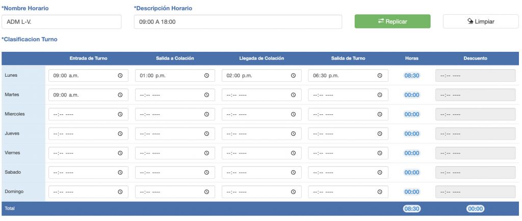 Horario Normal